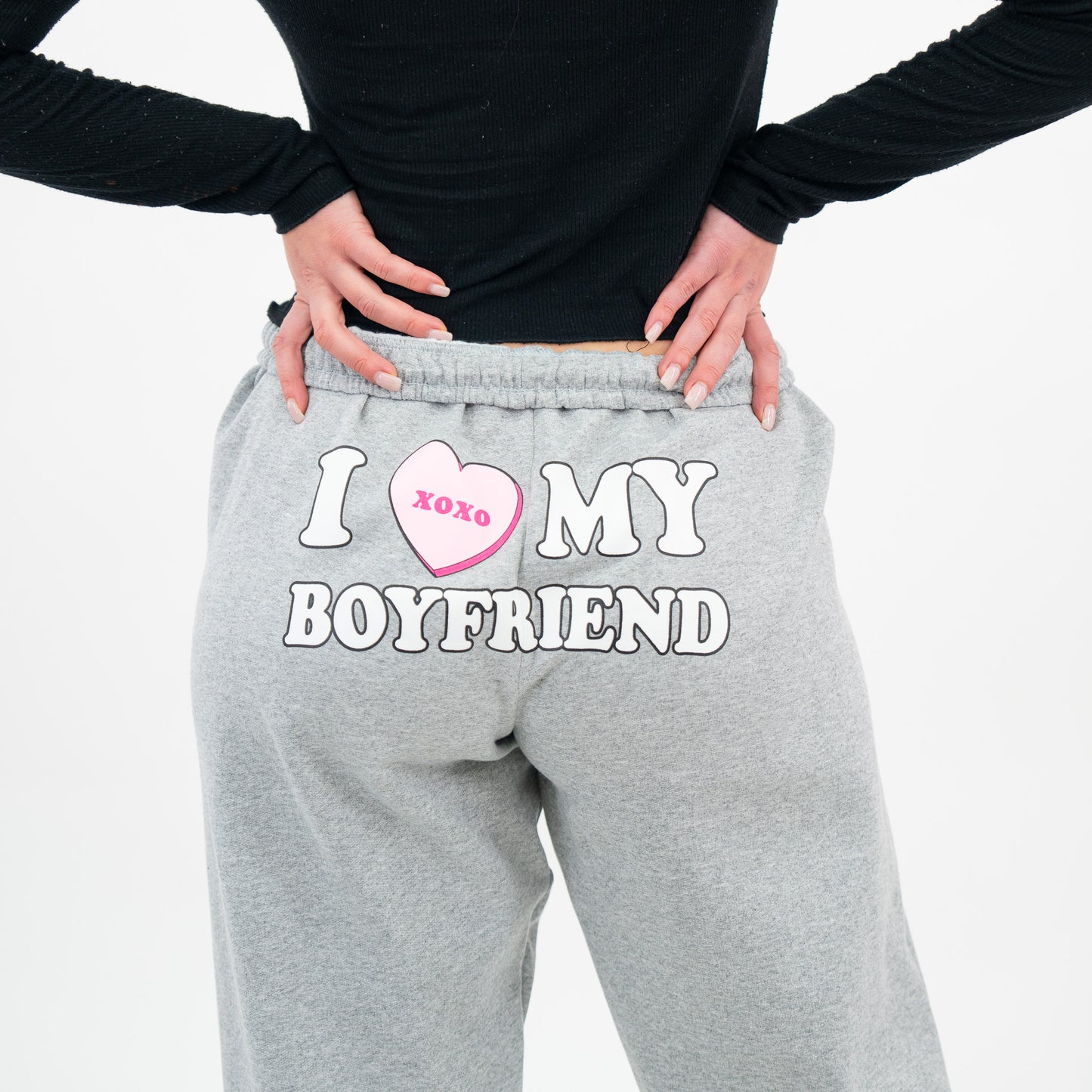 I LOVE MY BOYFRIEND XOXO VALENTINE SWEATPANTS