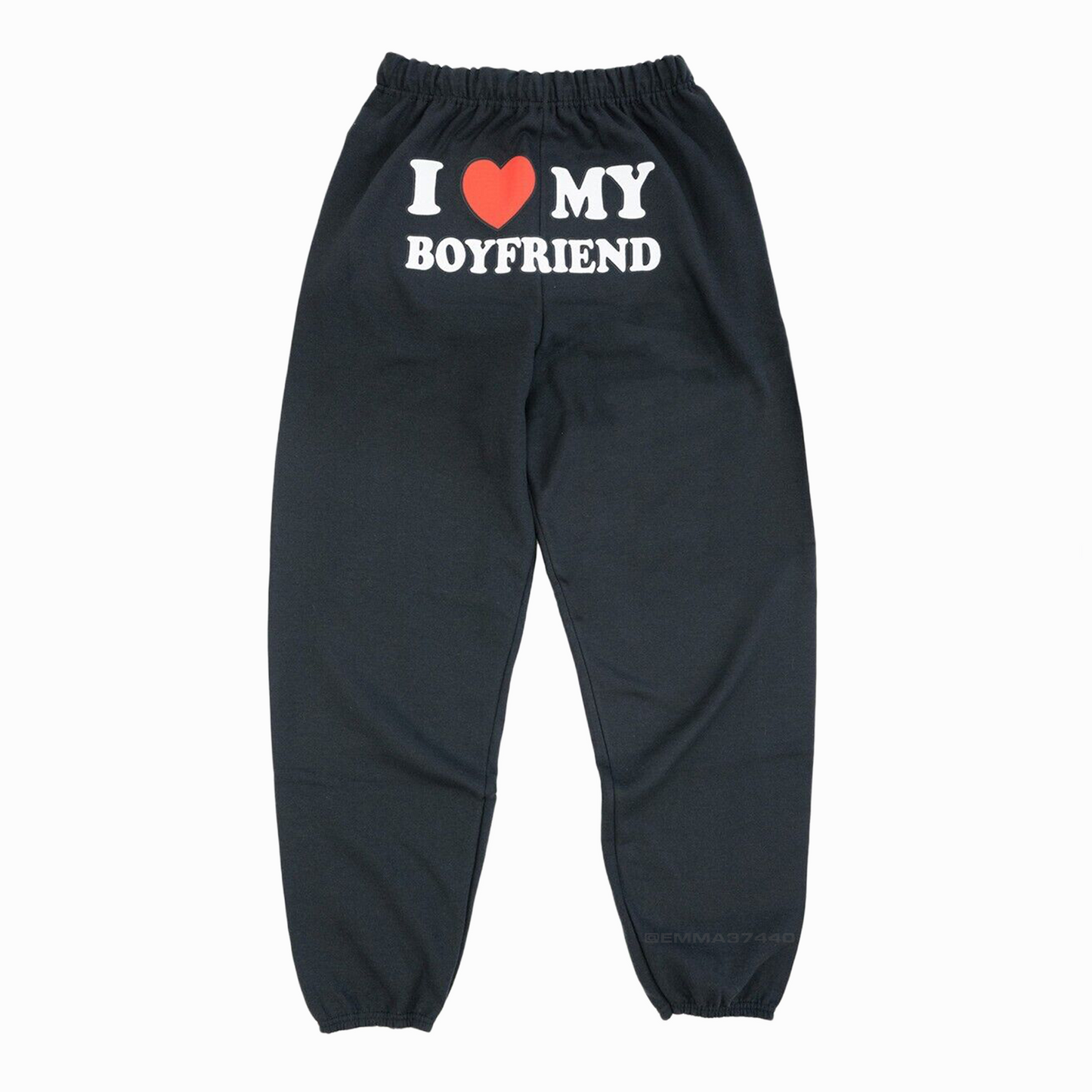 I LOVE MY BOYFRIEND SWEATPANTS BLACK